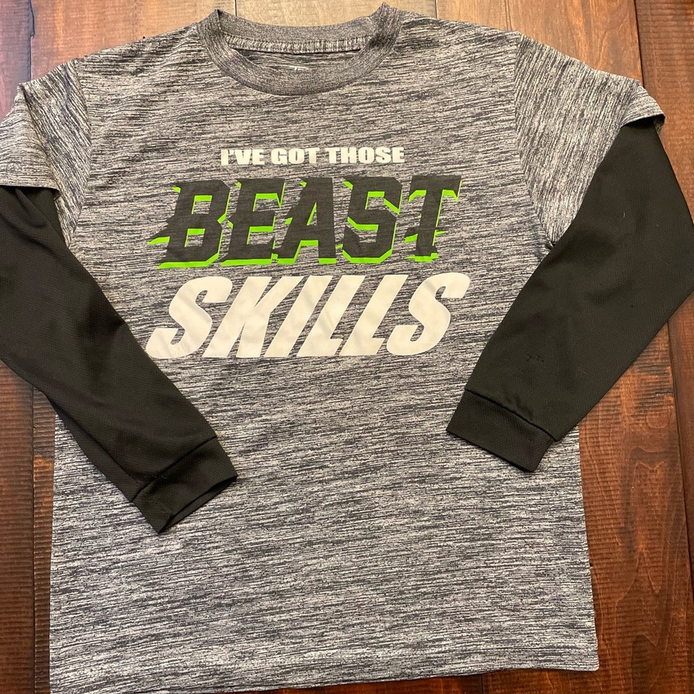 Long sleeve tee, faux layered, YS - Picture 1 of 3